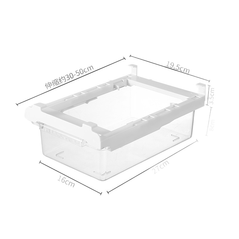 Caja de almacenamiento de refrigerador tipo cajón de grado alimenticio caja de preservación transparente de refrigeración general de cocina caja de empaque y acabado