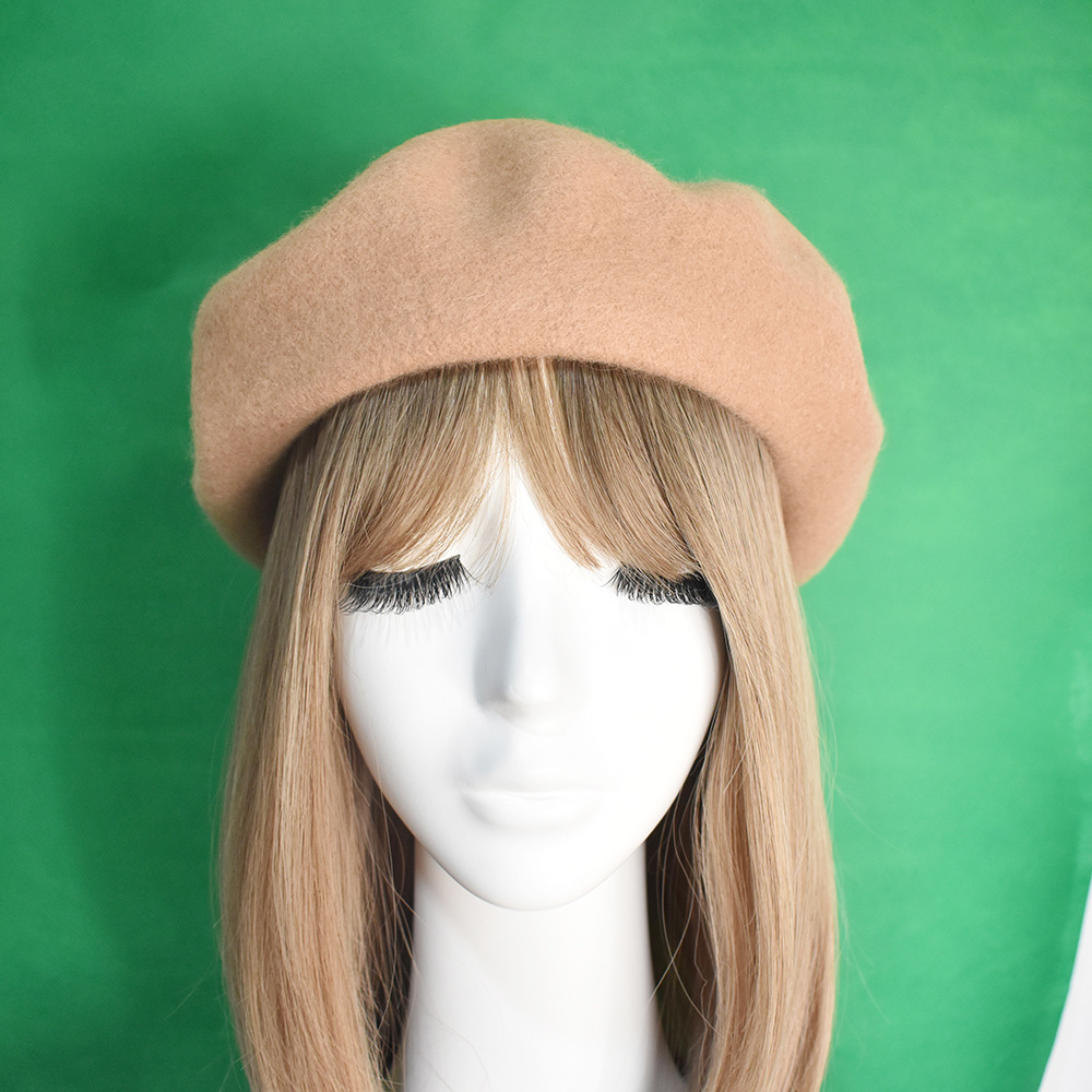 Unisex dam ull premium basker Höst/vinter vintage målarhatt Newsboy hatt rosa_voghion.com