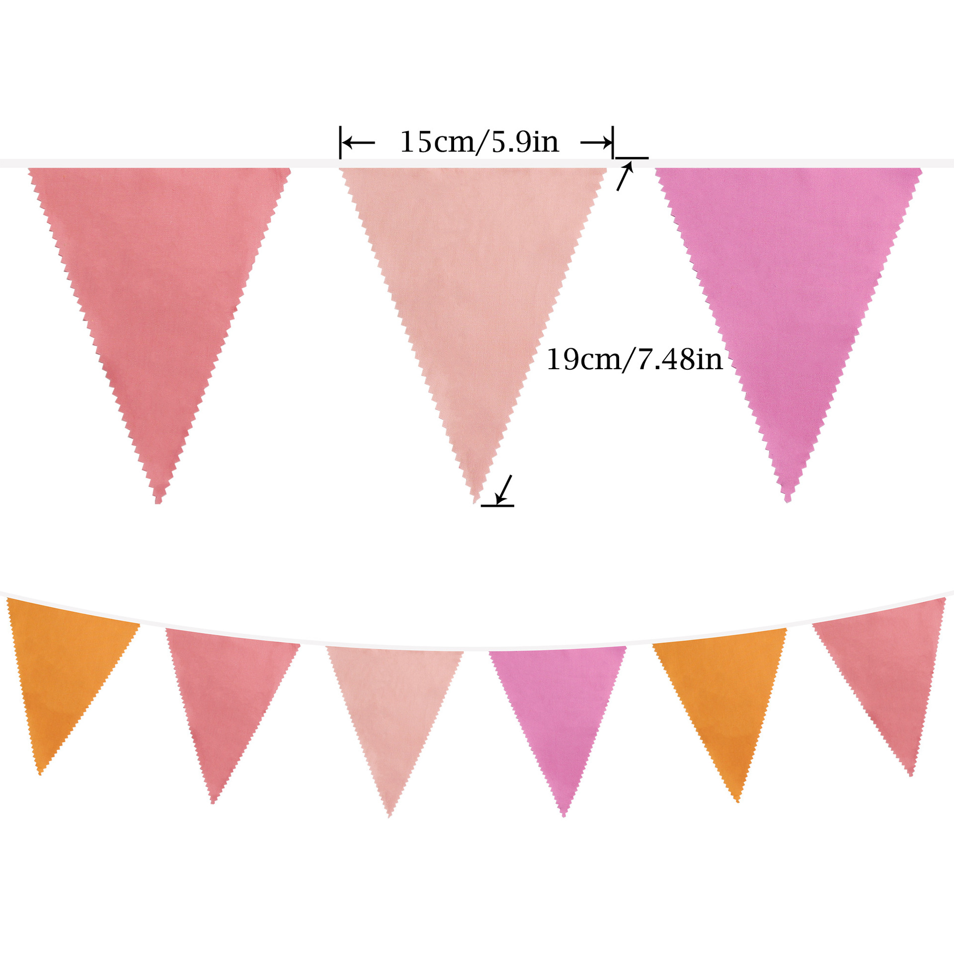 12 Meter 42 Stücke bunte Blumenwellen-Einzelschicht-Baumwolldreiecksflagge Geburtstagsflagge Fotohintergrund Western-Hochzeitsflagge_voghion.com