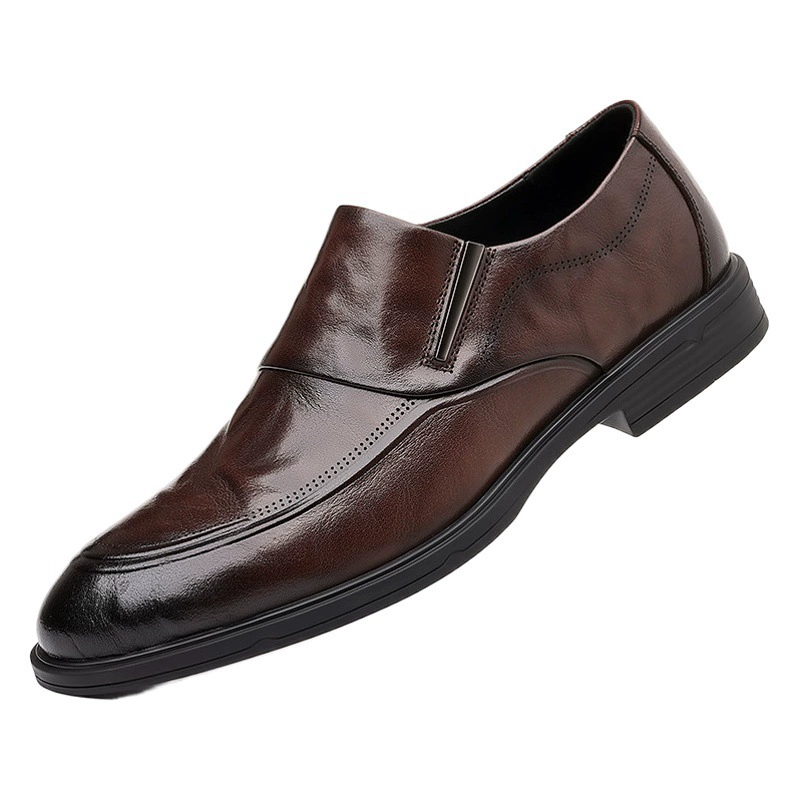 Мужская обувь для внешней торговли, осенняя Новая мужская британская деловая повседневная кожаная обувь, трендовые лоферы с острым носом Four Seasons, без шнуровки