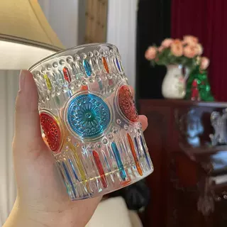 牙刷杯刷牙杯漱口杯杯子高级牙缸轻奢牙杯玻璃洗漱彩绘玻璃漱口杯