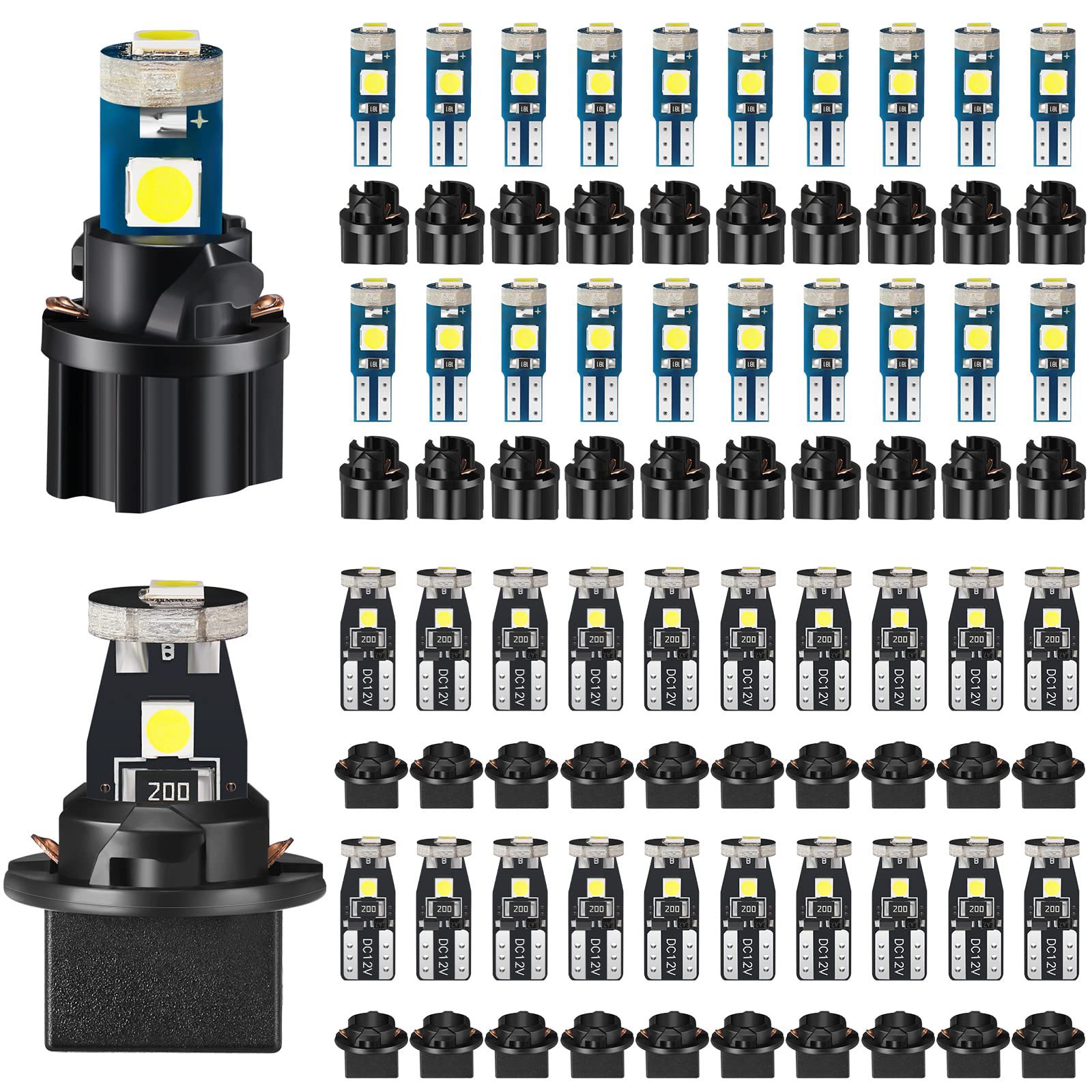 Cross-border car instrument light T10 LED-3030-3SMD instrument light air conditioning light T5 gear light with lamp holder