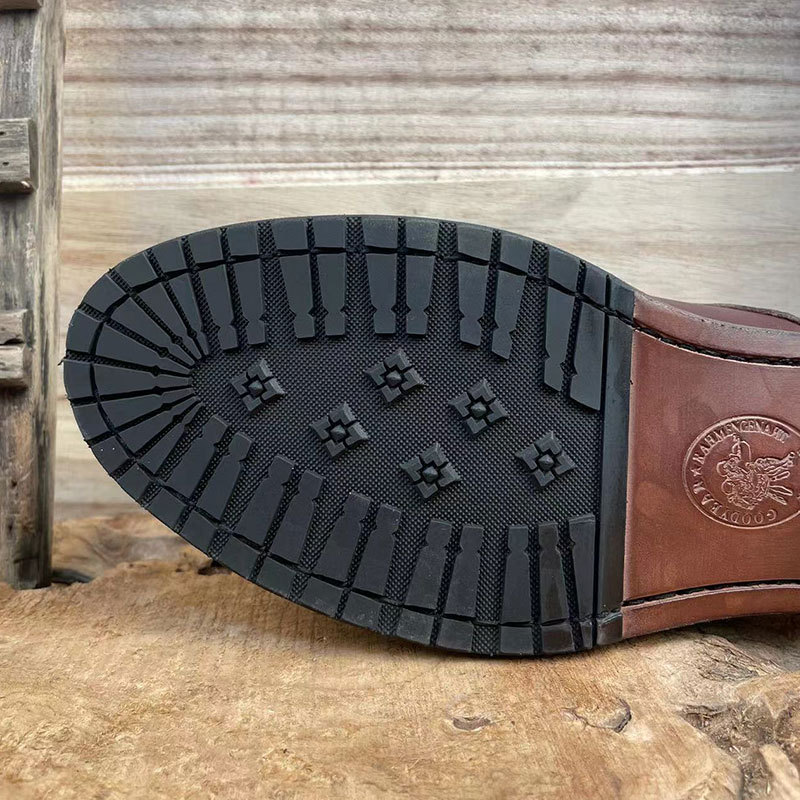 Chaussures en cuir lavé vintage Semelles en cuir confortables Chaussures de cheval habillées pour le travail_voghion.com