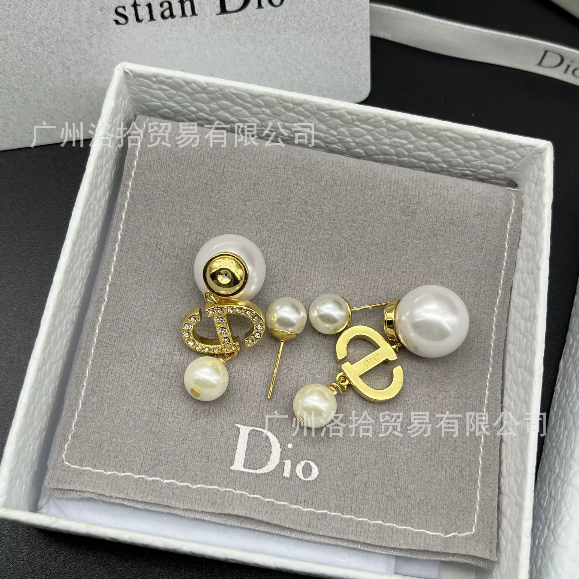  stone inlay with letters with tassels, universal earrings from pearl, diamond encrusted, internet celebrity