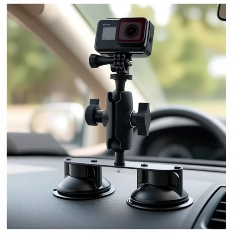 Gopro Car Glass Suction Cup Fixed Bracket Aluminum Alloy Sports Camera Ball Head Universal Mobile Phone Navigation Bracket