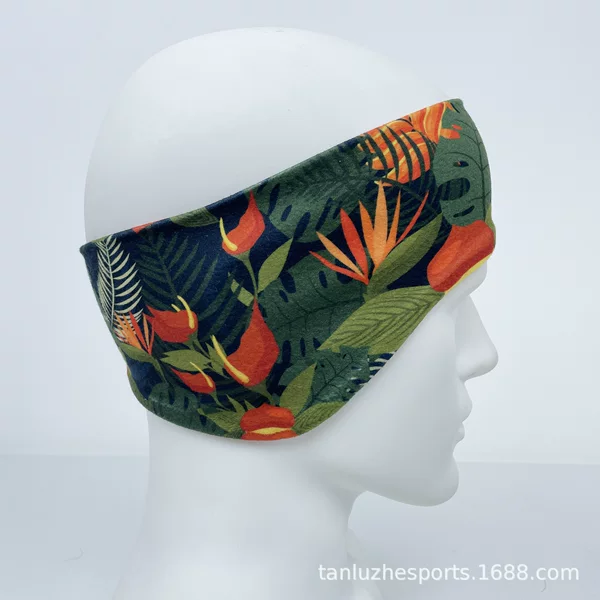 Headband Custom Autumn and Winter Thickened E-commerce Foreign Trade Printing Double-layer Brushed Velvet Winter Outdoor Sports Warm Running Headband