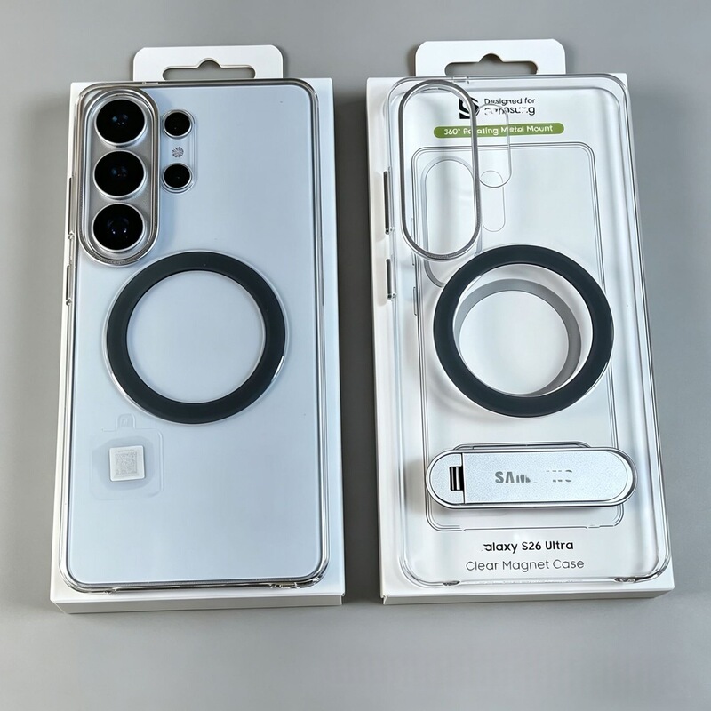 Compatible with Samsung S26 Ultra magnetic stand phone case, S26 transparent ultra-thin S26P three-pack anti-drop protective cover Compatible with Samsung S26 Ultra magnetic stand phone case, S26 transparent ultra-thin S26P three-pack anti-drop protective cover