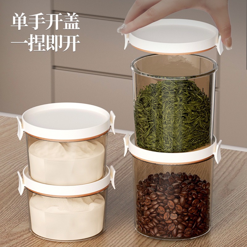 Tanque sellado Tanque de almacenamiento de conservación de alimentos de cocina transparente de grado alimenticio Aperitivos secos domésticos Caja de almacenamiento y almacenamiento de granos integrales