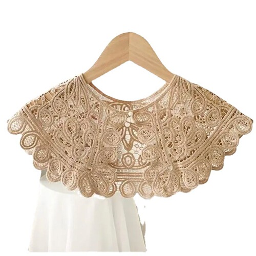 Japanese-style small shawl handmade vintage knitted crochet hollow lace bolero jacket for dress outerwear decorative faux collar