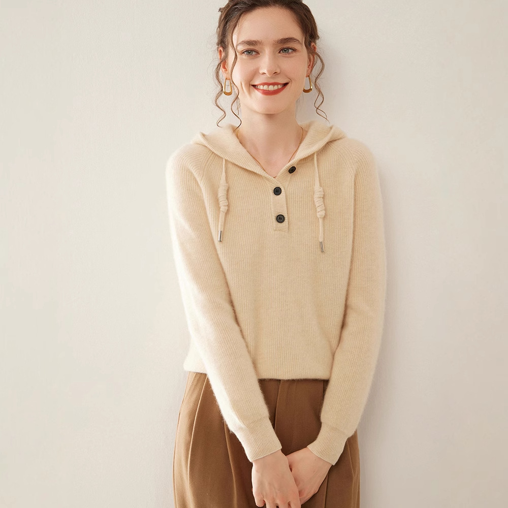 Demi-season knitted hoody