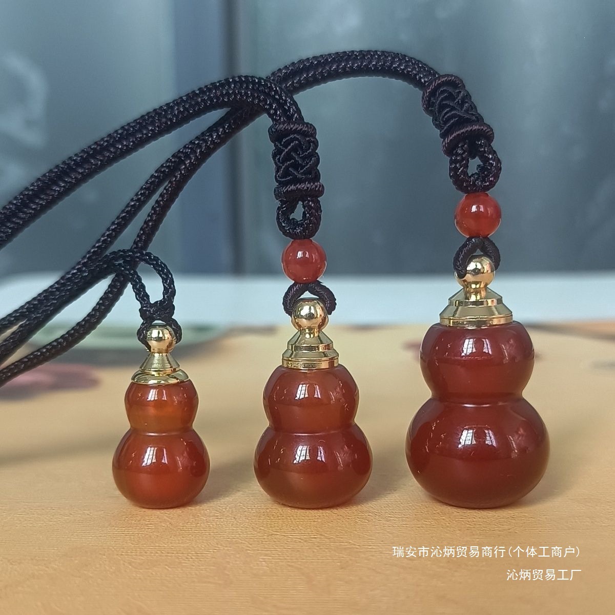 玛瑙空心红葫芦吊坠打开香水朱砂精油红色玉葫芦防水空心挂件脖子