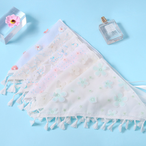 Factory direct wholesale European and American style hair accessories, pastoral style fresh and simple triangular headscarf hair tie netting headband