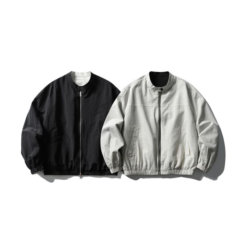 Undomaze designer brand, retro reversible stand-up collar jacket, men's spring/autumn striped top, outerwear, UN038