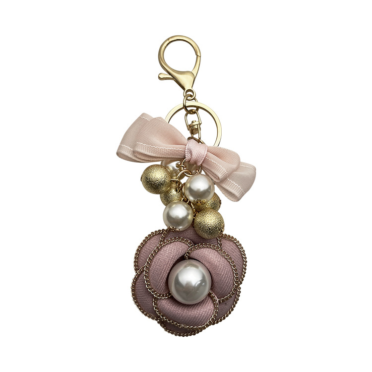 Cadena de La Perla La Camelia llavero bolsa colgante moda doble arco creativo mercancías del comercio exterior image 7