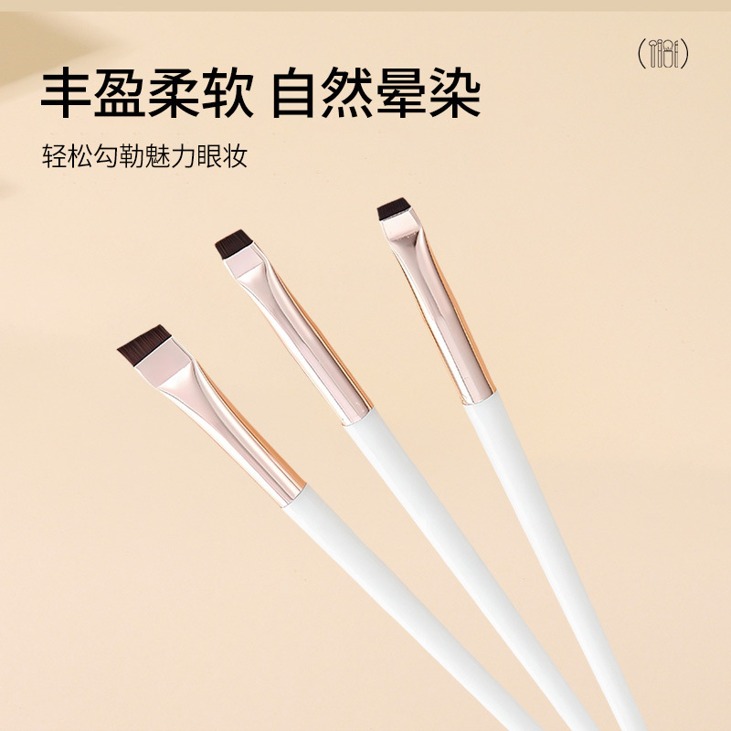 3本セット ナイフ型アイライナーブラシ 斜め眉ブラシ 眉毛を輪郭を描くペンシル 眉毛の色付けと形作り用メイクブラシ メイクブラシセット|undefined