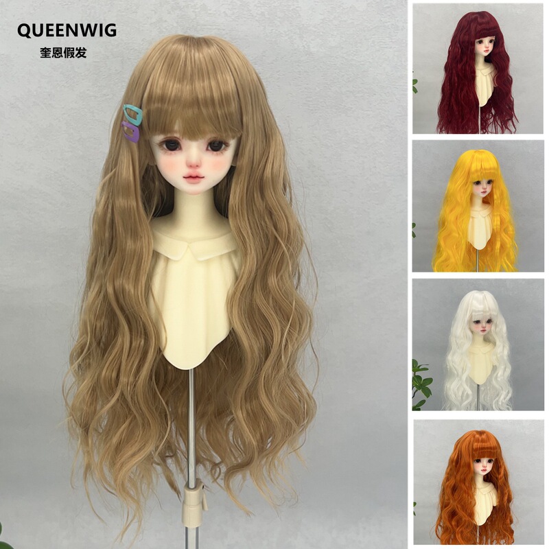 {Quinn Wig} Bear Girl Bjd Doll 3/4/6 Points Soft Silk Bangs Handmade Curly Basic Raw Fake Hair
