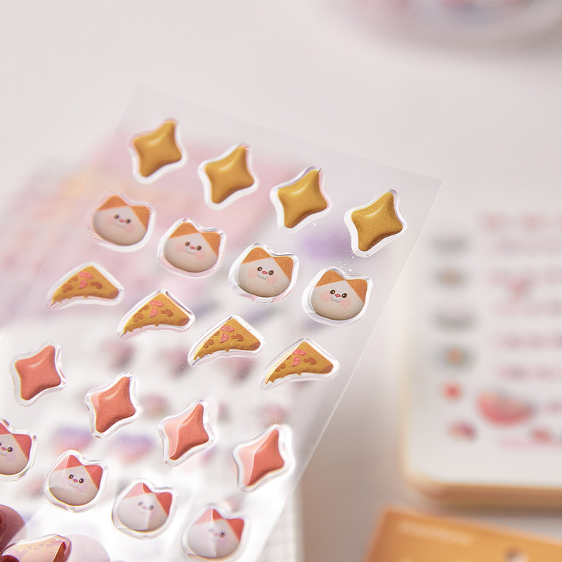 Pegatinas epoxi de dibujos animados engrosadas pegatinas de cuenta de mano diy pegatinas de marcado lindo material de cuenta de mano pegatinas decorativas 3 piezas