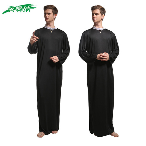 Halloween cosplay Revived Priest Costume Father Godfather Missionary Monk Costume Costume Party Performance Attire