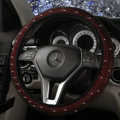 Cover, Elastic Rimless Car Handle – Steering wheel cover - wine-red-38cm