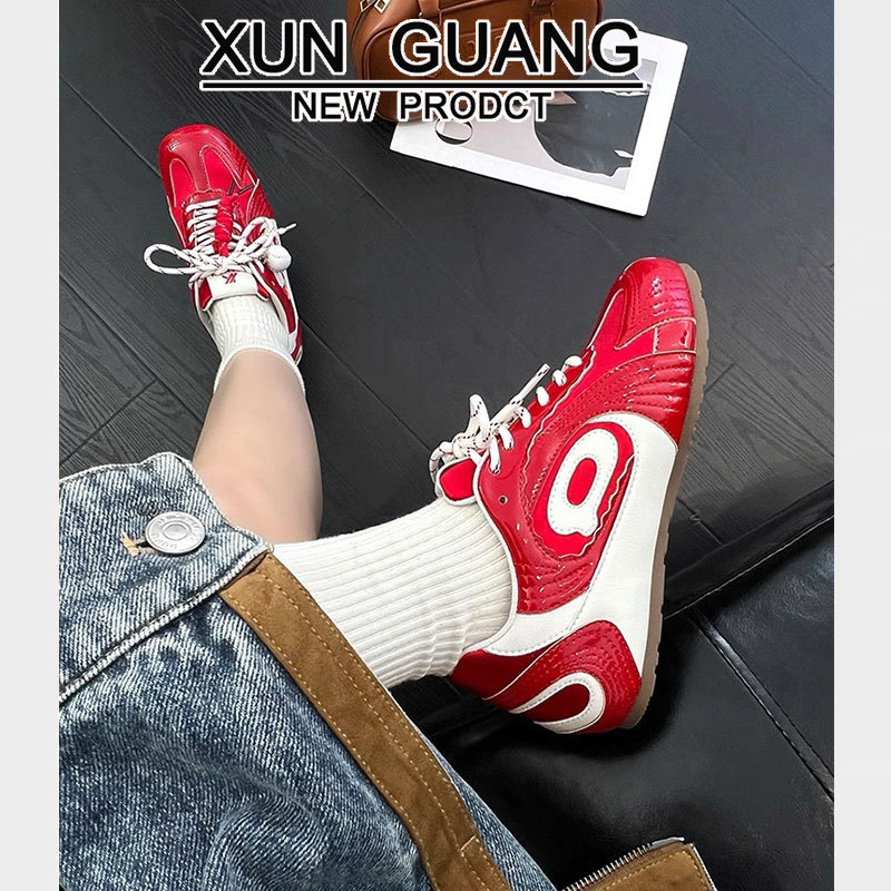 真皮复古百搭德训鞋女款2025秋季新款透气软底休闲运动赛车阿甘鞋|undefined