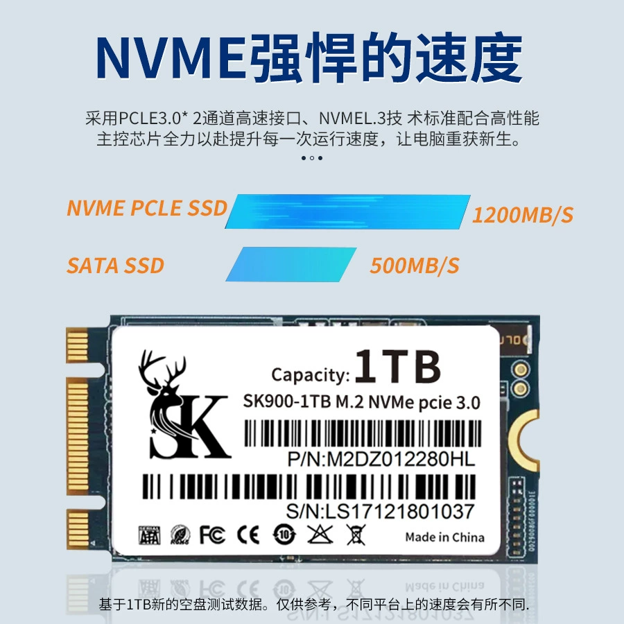 Твердотельный накопитель SK M.2 NVMe 1 ТБ 2242 короткий, для ноутбука T480 14", высокоскоростной SSD