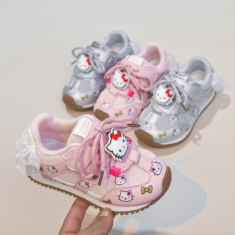 Korean-Style Hello Kitty Cartoon Sneakers, Spring and Autumn Models for Girls, Cute Thick-Soled Casual Shoes, Versatile White Shoes Korean-Style Hello Kitty Cartoon Sneakers, Spring and Autumn Models for Girls, Cute Thick-Soled Casual Shoes, Versatile White Shoes