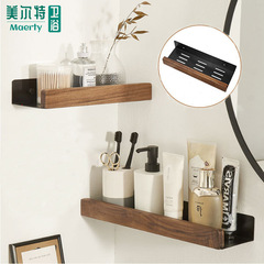 Bathroom and Toilet Shelf – Wall-Mounted Solid Wood Storage Rack for Living Room, Non-Drilling Wall-Mounted Organizer, Solid Wood Dressing Table with Shelves