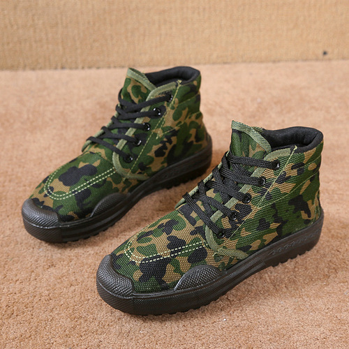 Manufacturer wholesale high-top liberation shoes, men's construction site work shoes, military training shoes, women's training rubber shoes, farmland labor safety shoes