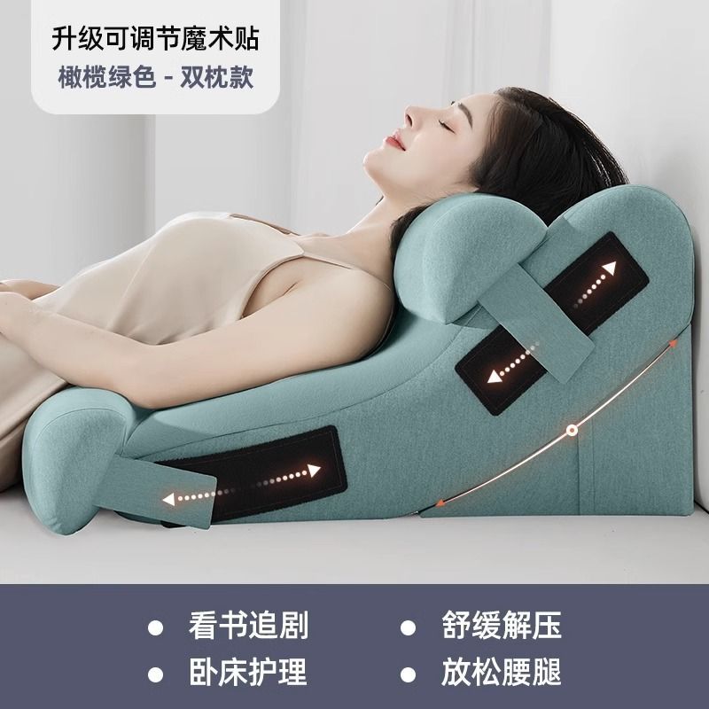 胃食道逆流低反発クッション高齢者ベッド背もたれ半寝介護三角枕胆汁逆流スロープ枕