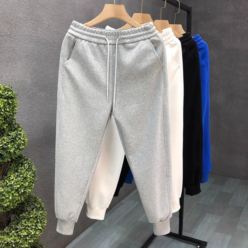 Колоритные осенние спортивные белые брюки, Slim fit