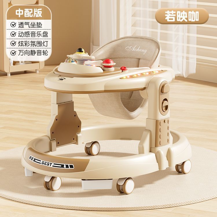 Caminante anti-vuelco bebé empuje manual tres en uno bebé niño caminar multifuncional