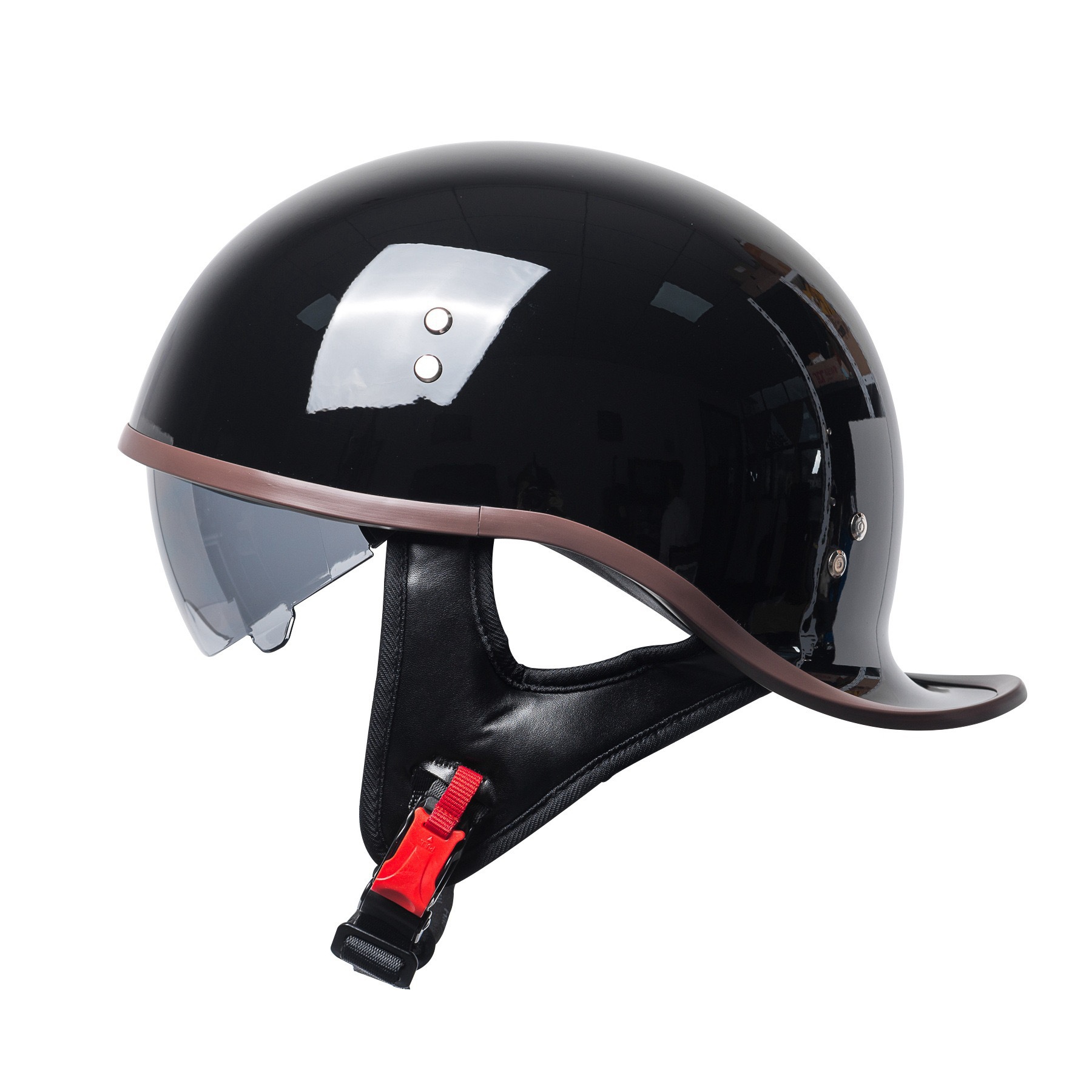 オートバイレトロオートバイハーフヘルメット四季ユニバーサル電動バイクユニセックスサイクリング安全帽子