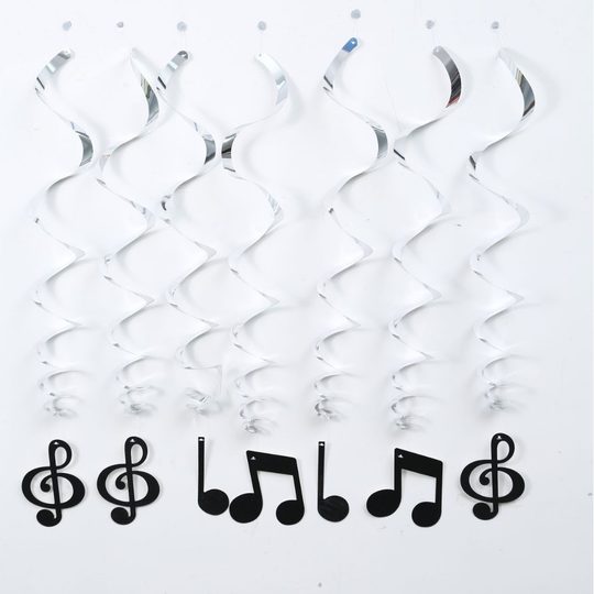Rock music holiday party note pendant PVC spiral cake insert sign ball bar venue layout spot