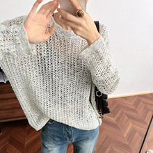 BC同款设计25秋冬宽松罩衫镂空百搭气质钩花原厂亮片轻盈感日常