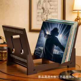 木制音符唱片架黑胶唱片存储架专辑收纳整理架桌面书籍杂志收纳架