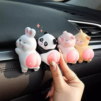 Car ornaments decompression Q play fart king car decoration center console ornaments cute cartoon animal doll home