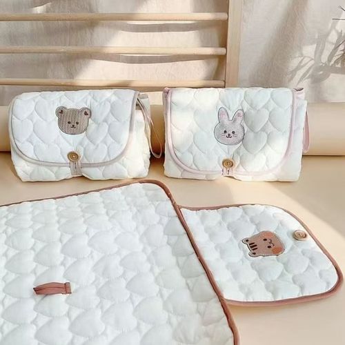 Ins Portable Baby Diaper Changing Mat Foldable Diaper Bag Multifunctional Baby Changing Table Waterproof Diaper Pad
