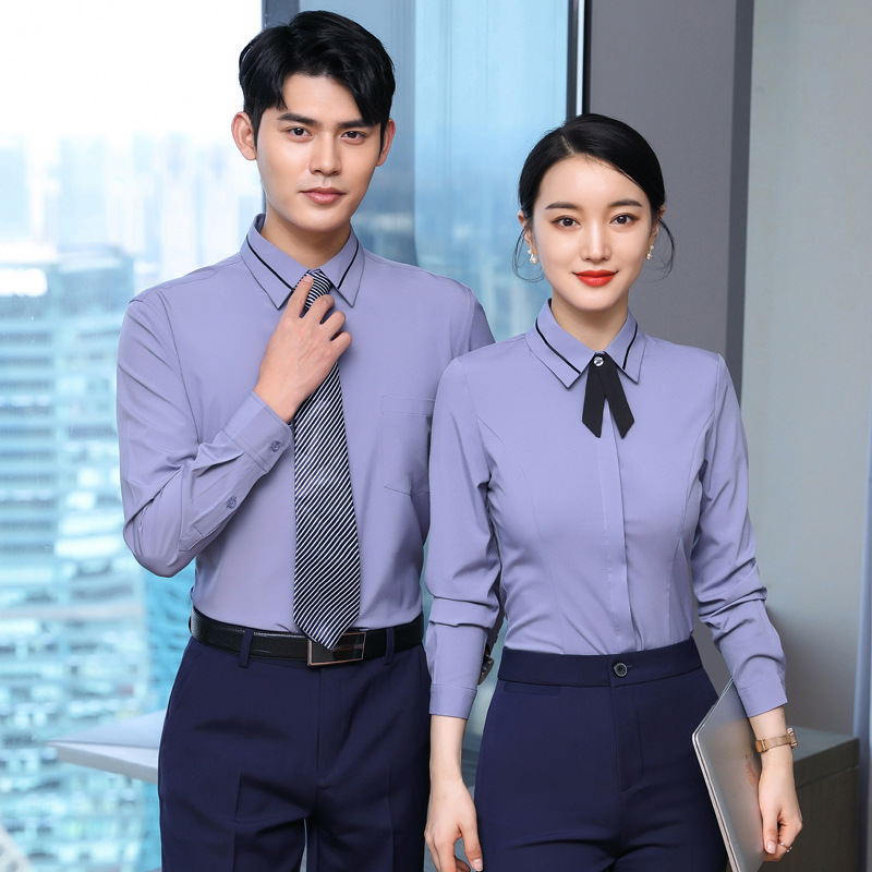 Men and women with the same professional long sleeve shirt property tooling hotel front desk bar ktv Club waiter work clothes