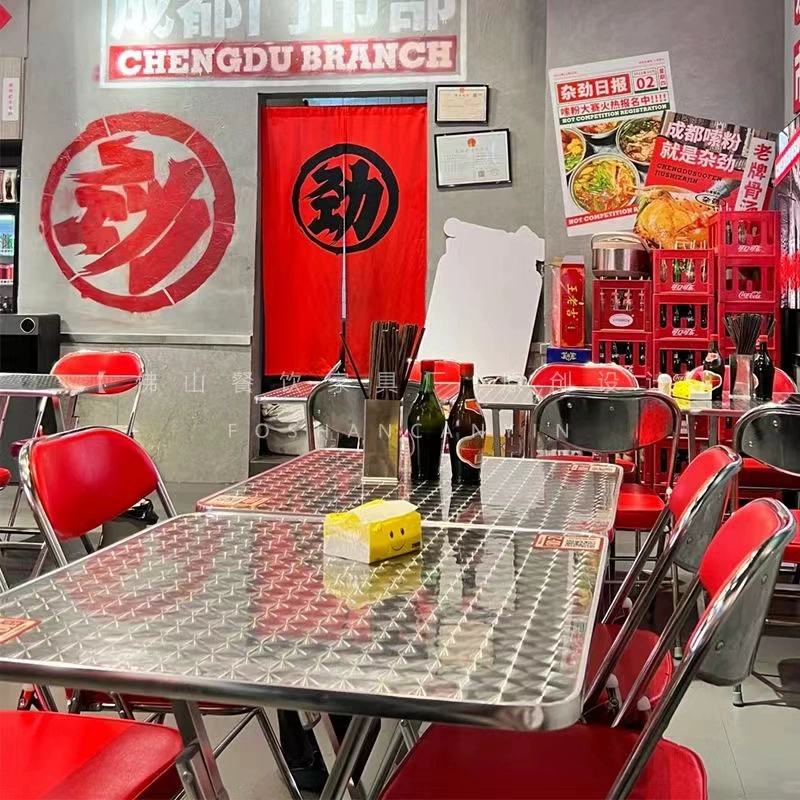 M & из нержавеющей стали квадратный стол со складным обеденным столом для домашнего использования простой обеденный стол в ресторане с барбекю в стиле Гонконг чай Десерт закусочная круглый