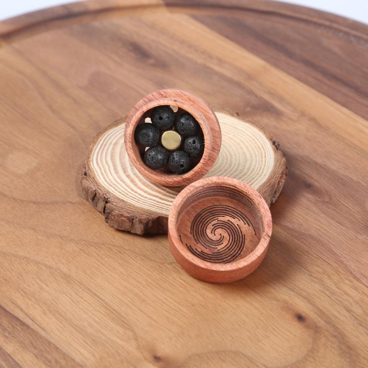 Solid wood car air outlet diffuser essential oil aromatherapy Rosewood wooden car aromatherapy volcanic stone diffuser