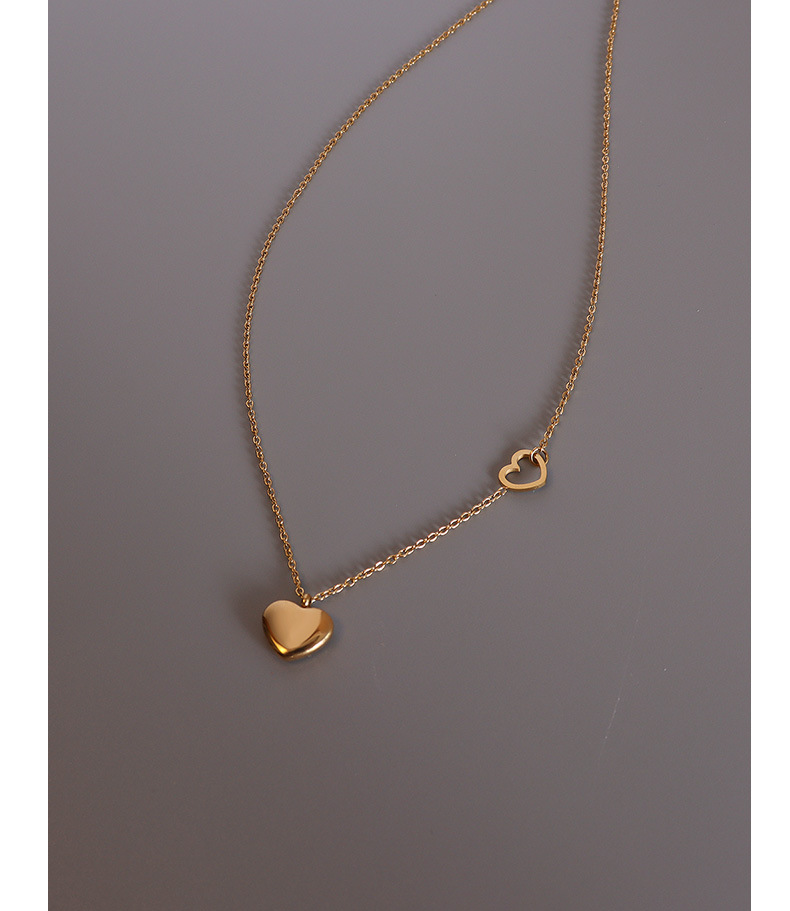 Fashion heart-shape titanium steel necklace wholesale