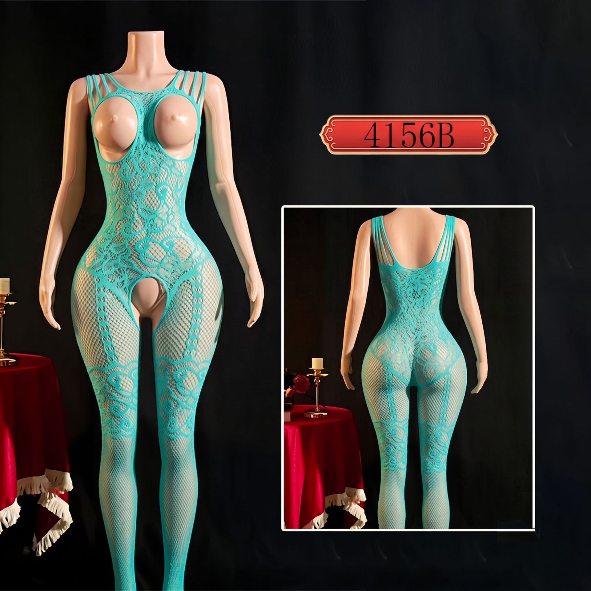 Yue mariposa transfronteriza europea y americana pasión seducción de ropa interior calcetines negras uniformes coqueteando 4156A image 13