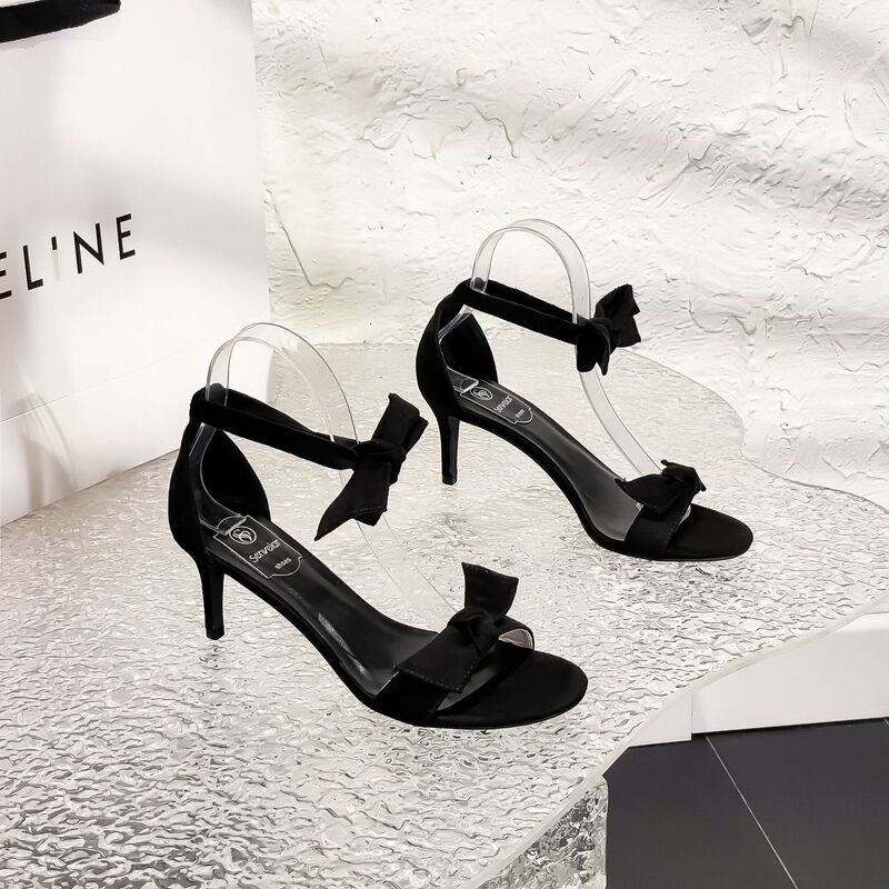 [Special Big Sale] Super Hot High Heels 2024 Bow Sandals Internet Celebrity High Heels Stiletto Strap Sandals