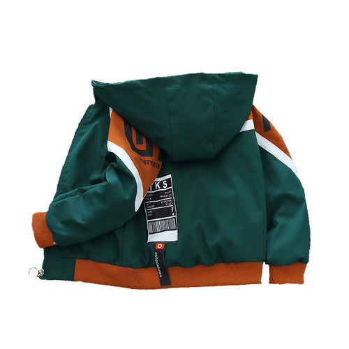 Boys' spring jacket 2024 new children's jacket hooded top spring and autumn handsome middle and large children's jacket