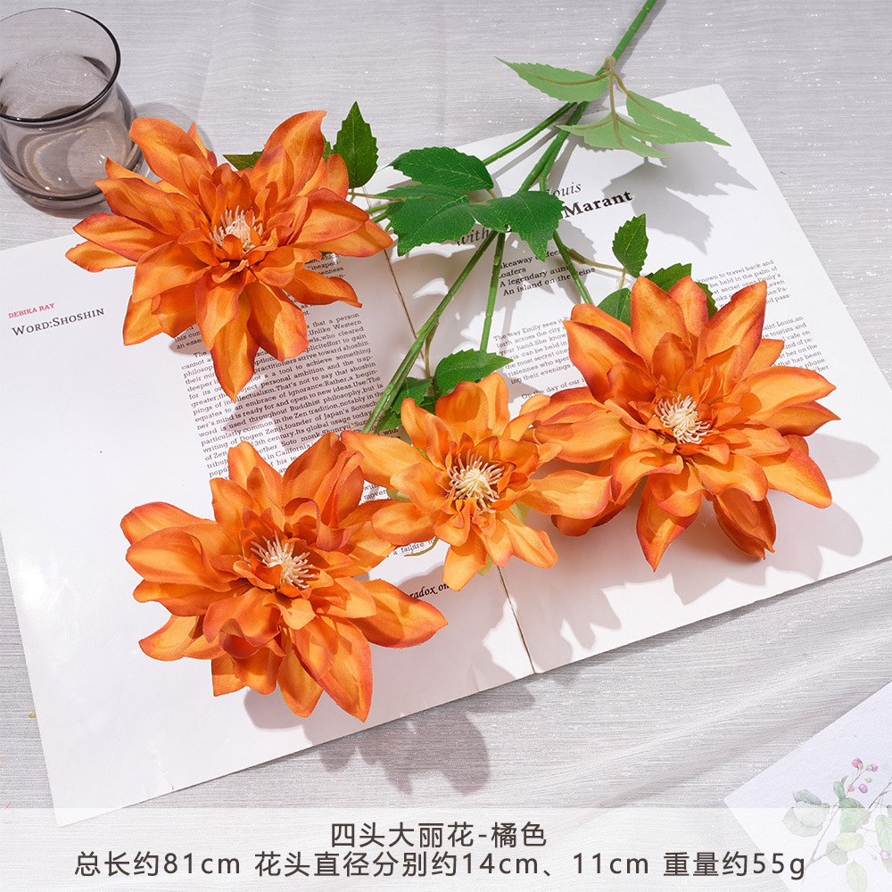 WP - Hoa Thược Dược Bốn Đầu - Cam