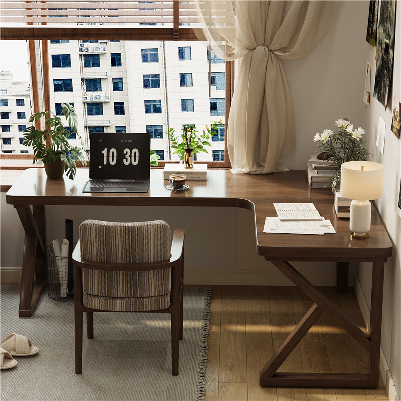 Solid wood corner desk, bedroom double bedside table, student home study office desk, corner desktop computer table Solid wood corner desk, bedroom double bedside table, student home study office desk, corner desktop computer table