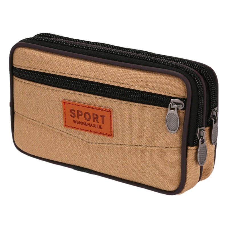 Oversized canvas mobile phone bag middle-aged and elderly wear belt waist bag wear-resistant construction site work mobile phone bag waist bag in stock wholesale