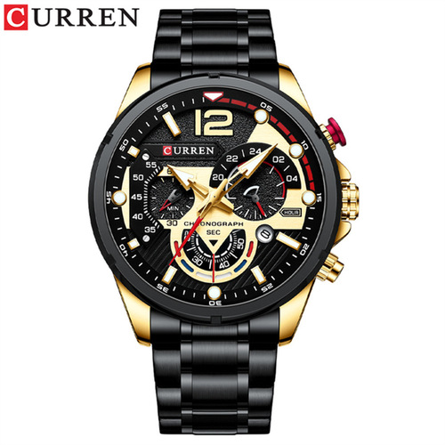 Curren 8395 new men's business watch waterproof quartz calendar six-pin multi-function luminous men's watch