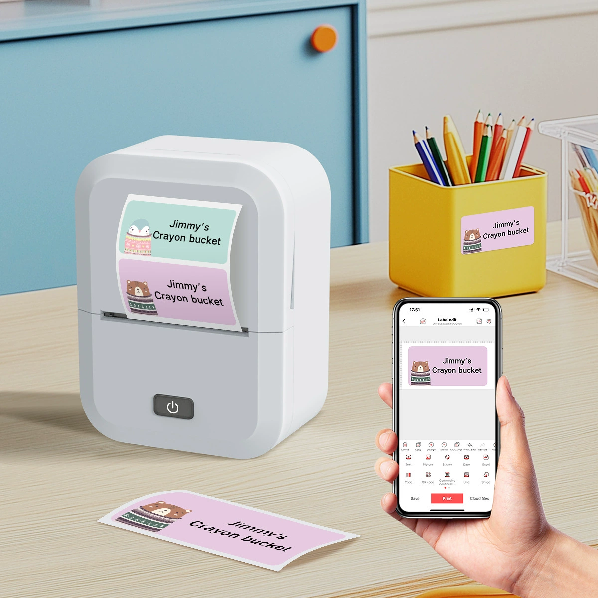 Printer, pocket photo, new collection, x2, (Cross-border trading), bluetooth