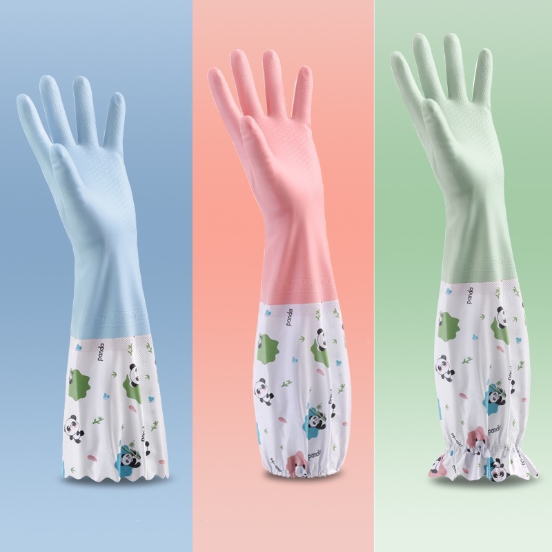 冬季加绒橡胶手套女耐用家务清洁家用厨房洗碗洗衣服刷锅防水加厚|undefined